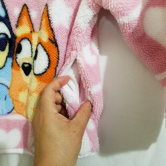 Character Girls Quarter-Zip Sherpa Pullover – Bluey – Pink – Size XS (4/5) – NEW - Picture 7 of 14